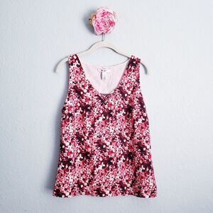 White House Black Market Printed Crisscross Double-Layer Shell